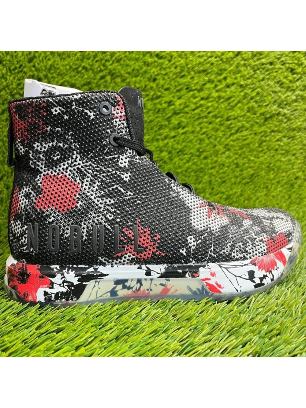 Nobull Outwork High-Top Womens Size 7.5 Black Red Running Training Shoes Sneaker